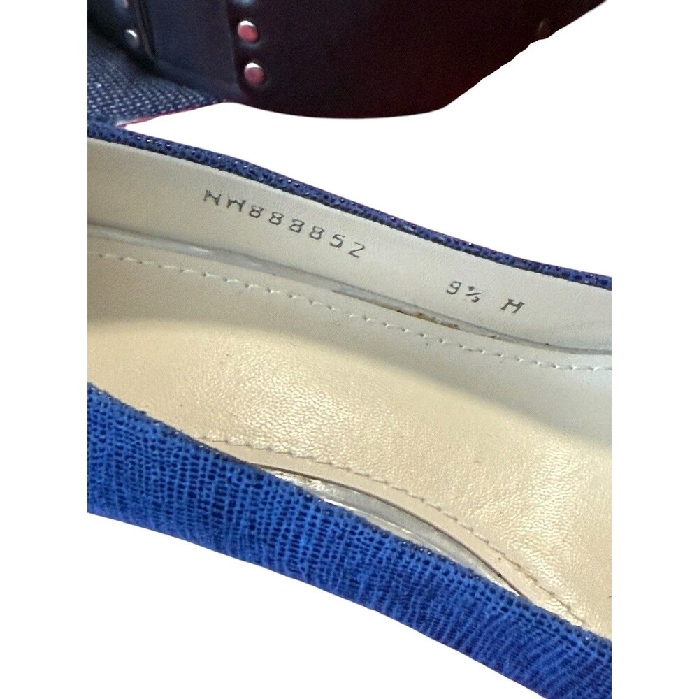 Stuart Weitzman Blue Lizard Embossed Peep Toe Pumps Heels Size 9.5 M Spain - Picture 5 of 8